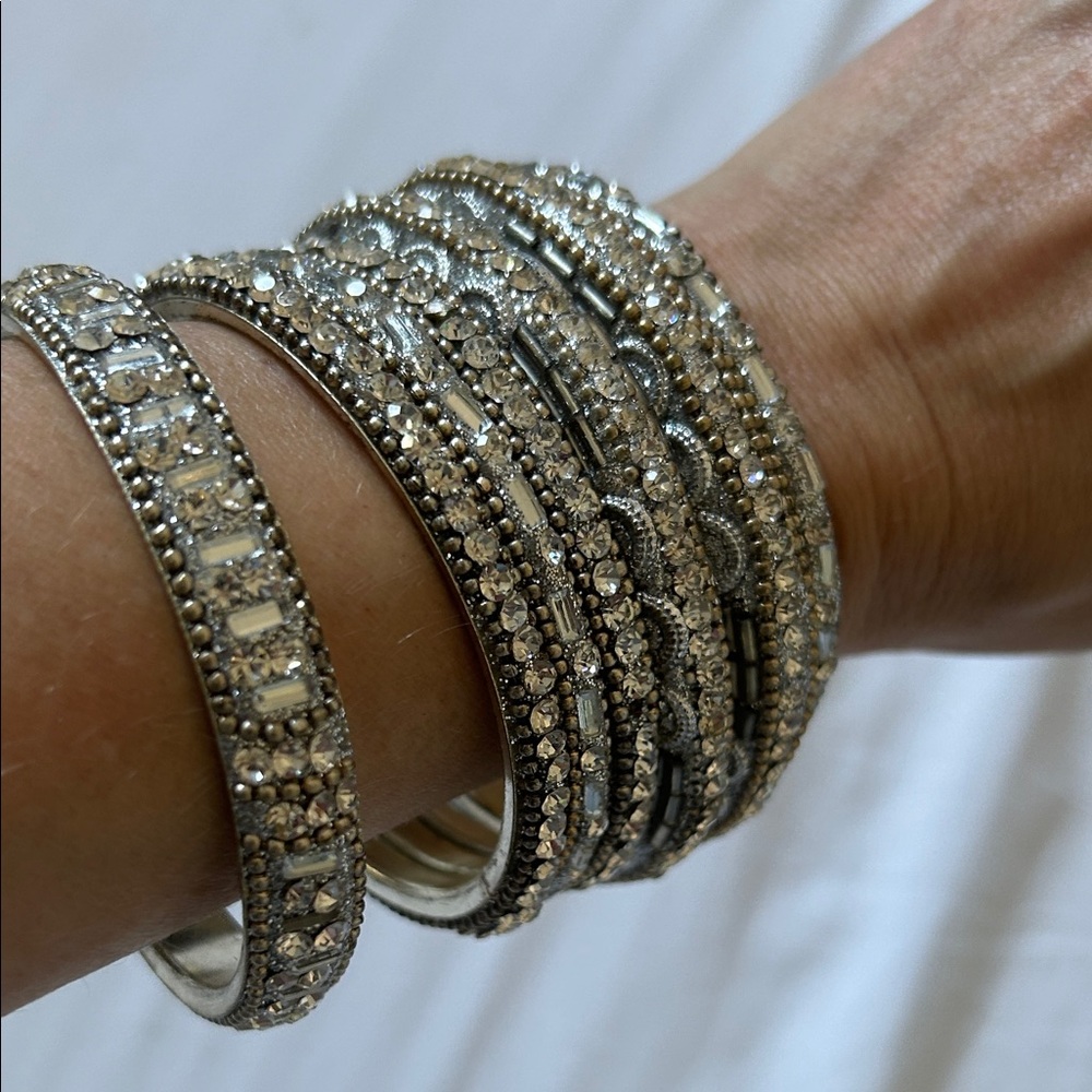 Elegant Silver Bangle Set